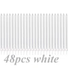48 pieces of white birthday candles arranged in a row.