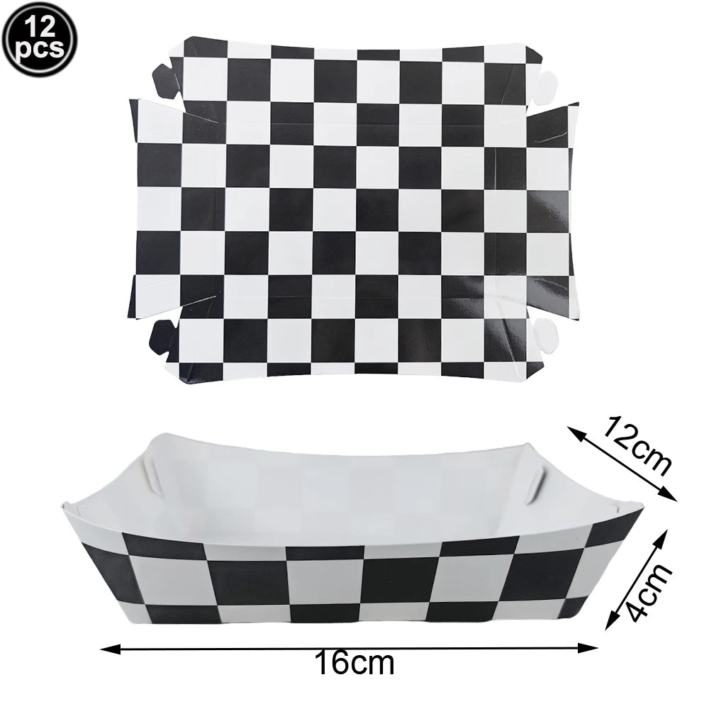 Checkered Racing Flag Toothpicks for Cupcakes & Party Decor