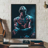 A dark, intense portrait of Conor McGregor with a beard and tattoos, displayed as canvas wall art.