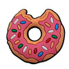 A pink doughnut-shaped charm with colorful sprinkles, designed for Crocs and slides.