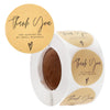Roll of kraft paper thank you stickers with 'Thank You for supporting my small business' message