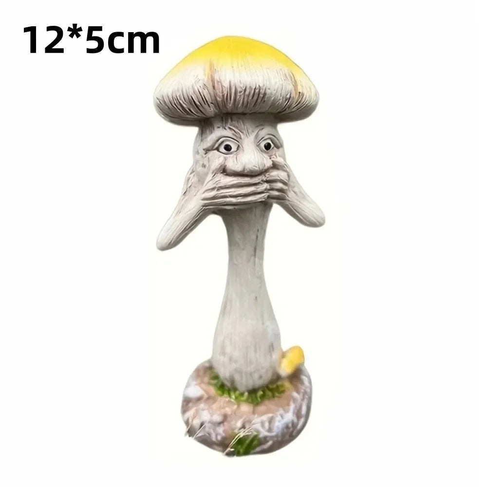 Handmade resin climbing monkey figurine with a yellow cap and white body for patio decor