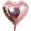 A heart-shaped foil balloon featuring a star design, filled with air.