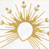 Gold and silver star accents forming a sunburst pattern on a white background for a celestial halo headband