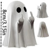 A white ghost figurine with a playful pointing pose, shown in various angles and sizes.
