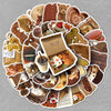 A collection of cute pink graffiti stickers for accessories arranged in a circular pattern.