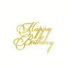 Gold acrylic happy birthday cake topper set in elegant script font
