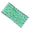 A box filled with green artificial rose heads used for wedding and party decor.