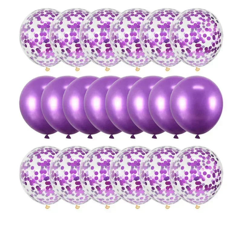 A collection of 20 rose gold confetti balloons in various shades and patterns for parties and celebrations.