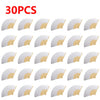 30 pieces of white and gold bamboo folding fans shown in various angles