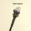 Natural Rose Quartz & Amethyst Evil Eye Crystal Wand