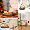 A collection of baked goods and decorative items displayed on a wooden serving tray.