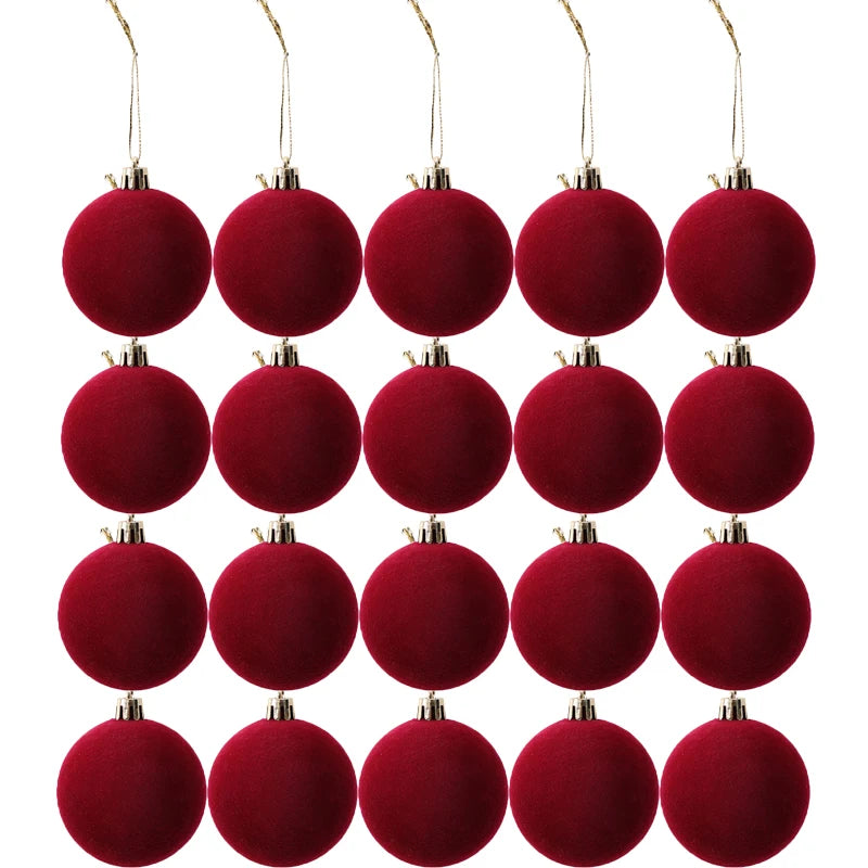 Velvet Christmas Ornaments with Flocked Finish