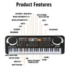 A black electronic piano keyboard labeled MO-6106 with various function buttons and controls.