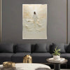 A vertical canvas art print depicting Jesus walking on water with white, textured waves against a bright background.