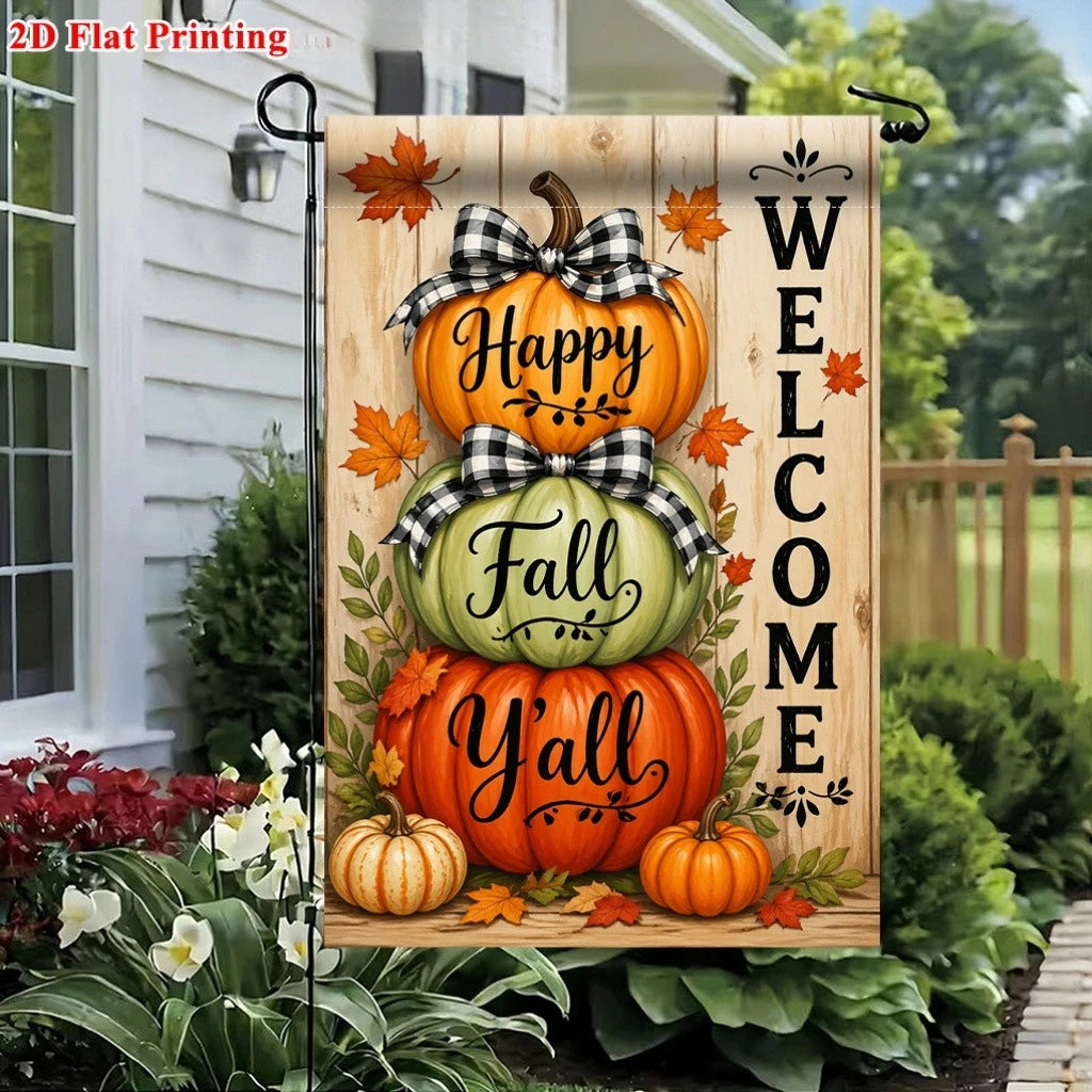 Double-Sided Fall Pumpkins Garden Flag