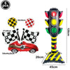 Race Car Birthday Party Balloon Decoration Set with Traffic Lights, Cones & Checkered Flags