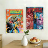 A poster featuring the title INVICTIBLE with characters from the Invincible series in a comic book style.