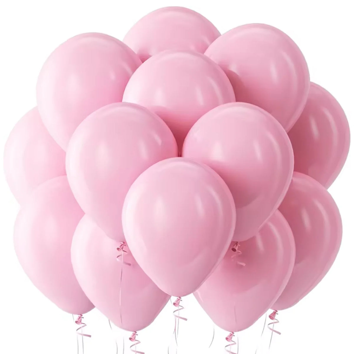 A pack of pastel pink and blue latex balloons for a party.