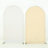 A seamless stretchable arch backdrop cover in off-white fabric displayed against a white background.