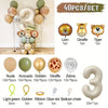 A set of 40 balloons including animal shapes, number balloons, and various colored balloons for a party