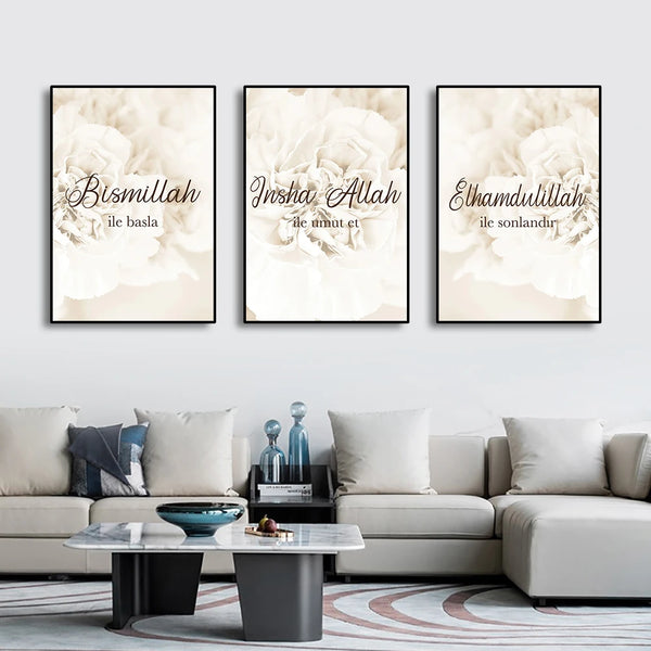 Islamic Calligraphy Arabic Poster Canvas Print for Home Decor