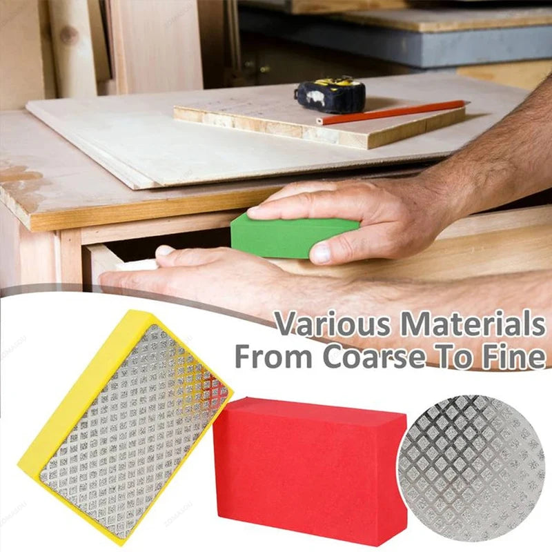 Various diamond polishing pads for stone, tile, and glass shown in different grits.