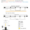 Various sizes of outdoor LED string lights featuring E12 bulbs and various configurations like 9m, 14m, and 16.5m lengths.