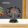 Obsidian crystal tree featuring natural black stones branching out from a base
