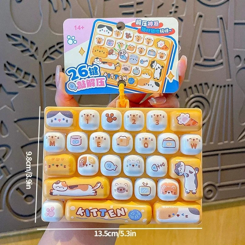 Giant Keycap Fidget Clicker Keychain Set