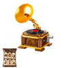 A vintage home building block set featuring six miniature furniture and appliance models.