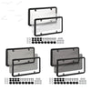 Various universal license plate frames in black and gray with mounting screws for cars and trucks