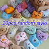A collection of 20 random style mini animal plush dolls in various colors and textures.