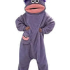 Funny Big Mouth Monster Onesie Pajamas – Cozy Coral Fleece Hooded Jumpsuit