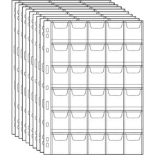 A stack of coin collection albums with transparent PVC pages.