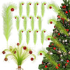Christmas tree decor picks featuring red berries and greenery