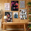 A display of wall decals featuring album art and text related to the rapper Lucki