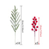 Artificial Norfolk pine branches with red berry stems used for holiday decoration