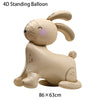 A tan 4D standing balloon shaped like a bunny, measuring 86x63cm.