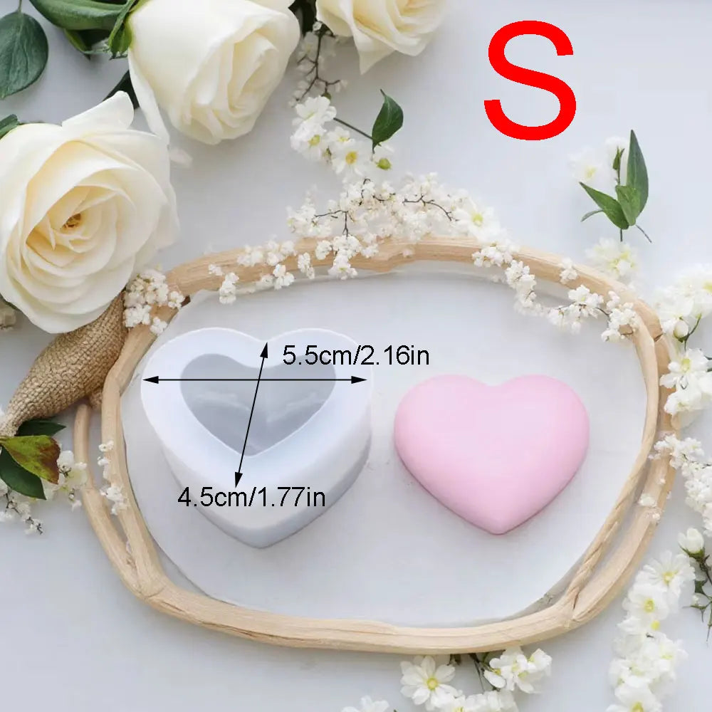 Heart-Shaped Silicone Candle Mold for DIY Crafts