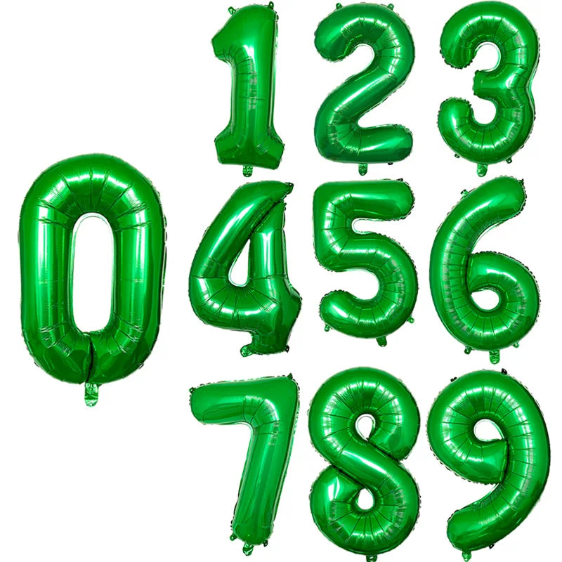 Gradient Rose Red Foil Number Balloons for Birthday & Party Decor