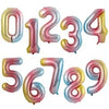 Gradient Rose Red Foil Number Balloons for Birthday & Party Decor