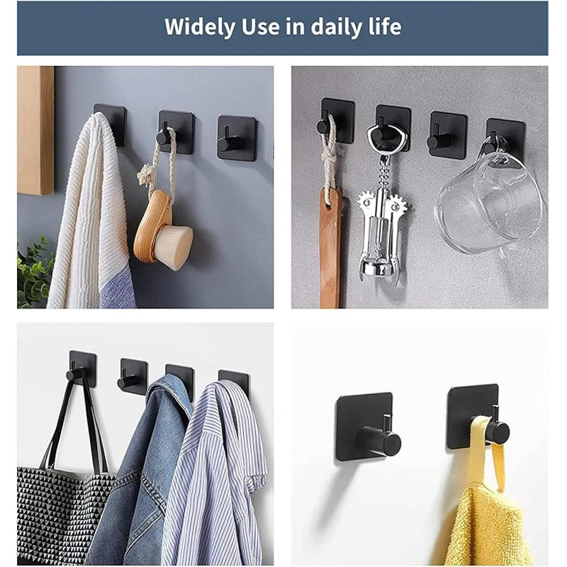 Extra thick self-adhesive wall hooks used for hanging keys, jewelry, and coats in daily life.