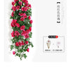 Silk Rose Hanging Vine - Faux Flower Garland for Home Décor