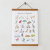 A wooden art frame displaying the Australian alphabet with illustrations for each letter.