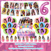 K-pop inspired birthday party decoration set featuring a backdrop, balloons, and number decorations.