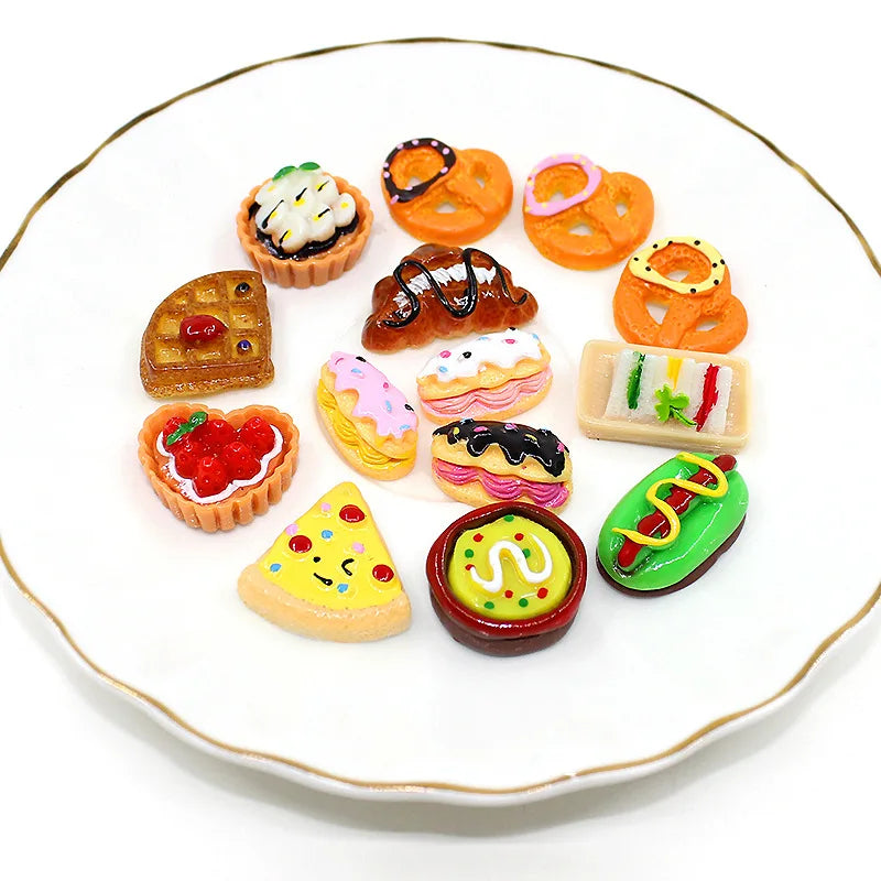 Miniature Dollhouse Food Set with Snacks, Cakes, Drinks & Wine