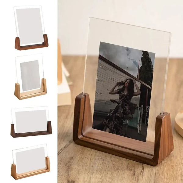 Walnut Wood and Acrylic Photo Frame for Desktop Display