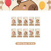 A set of 10 pieces of birthday party decorations featuring cute capybara characters and balloons for a celebration kit.