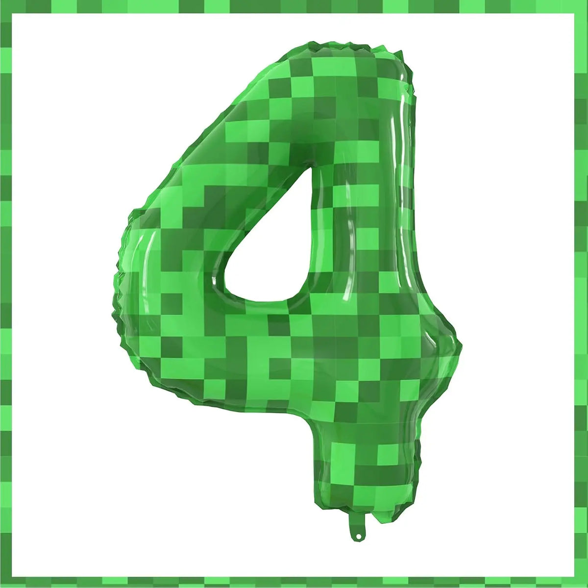 Giant Green Pixel Number Foil Balloon for Birthday Parties